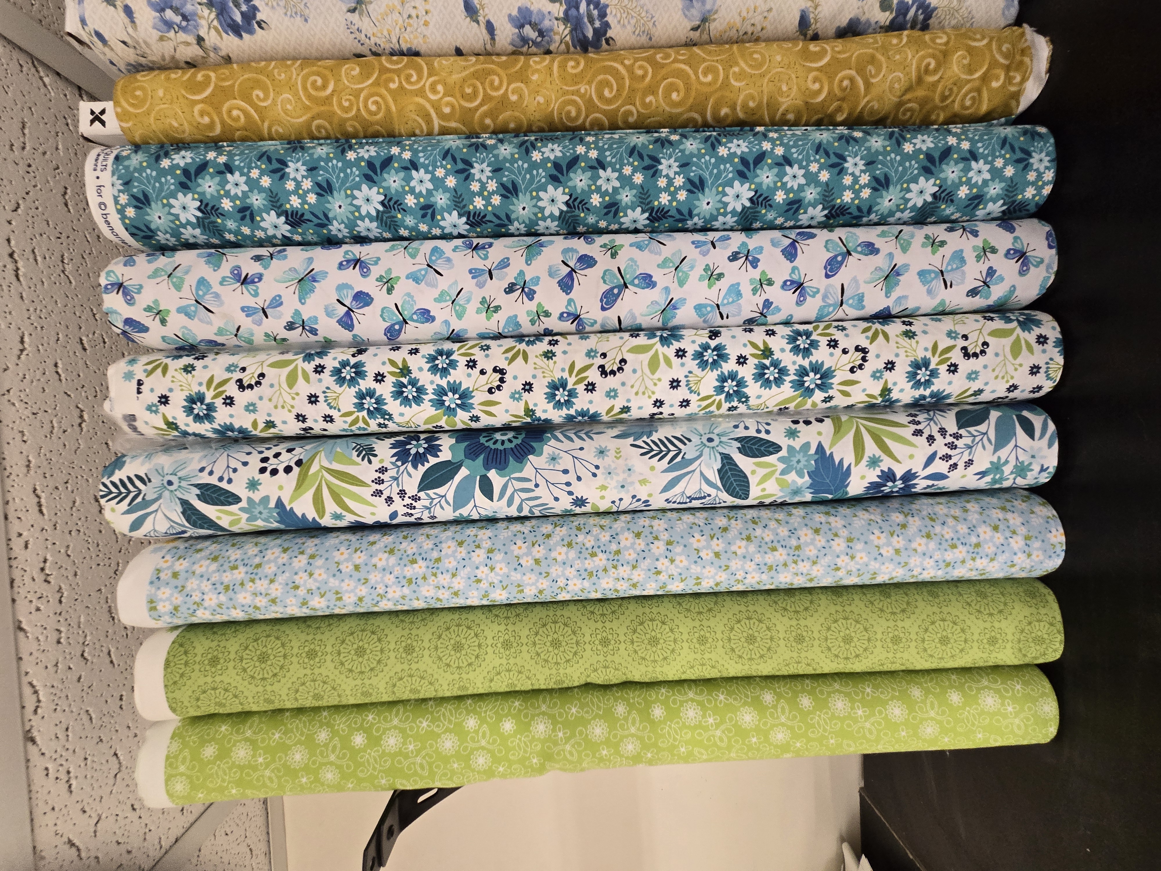 Detailed view of colorful fabric patterns